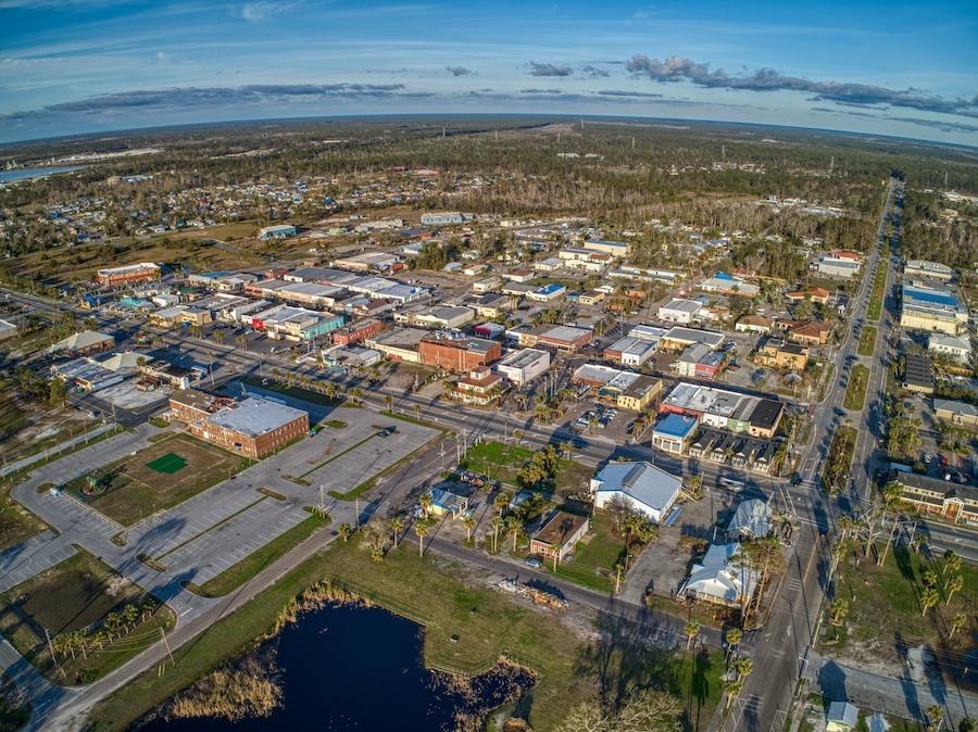Downtown Port St Joe from above